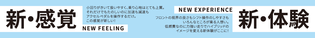 新・感覚 NEW FEELING 新・体験 NEW EXPERIENCE